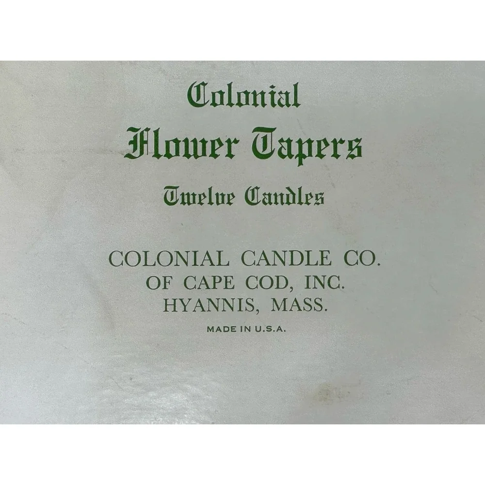 Vintage‎ Candles Colonial Flower Tapers Box of 12 Multi Color Hyannis Mass